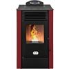 STUFE A PELLET ITALIA Alaska 10 KW WiFi | Stufa ad Aria Ventilata Efficienza 91% Scalda 85m² Autonomia 20H Programmabile Controllo Remoto WiFi 5 Velocità e Potenze Garanzia 24 Mesi Rosso