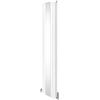 Monster Shop Radiatore ovale con specchio 1800 mm x 380 mm e valvole cromate TRV di design a doppia colonna verticale in acciaio al carbonio bianco montaggio a parete cucina soggiorno kit di fissaggio spazzola e
