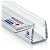 Bagnoxx guarnizione doccia battuta 90°, profilo angolare trasparente per box doccia, per vetro 8 mm, guarnizione porta doccia, aletta in PVC, tenuta 90°