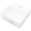 vidaXL Lavandino Bagno in Ceramica Bianca Quadrato con Foro Rubinetto Lavello