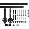 HUOLE Binario per Porta Anta Scorrevole Kit Accessori Guida Ferramenta Anta Scorrevole da Parete Muro Esterno Interno Rustico Portata 100 kg 6FT/183 cm