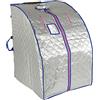 HUOLE Sauna Portatile A Infrarossi, Sauna Domestica, Sauna Portatile A Infrarossi, Per 1 Persona, Box Sauna Interna, Riscaldatore Portatile 1000 W, Favorisce La Circolazione Sanguigna (d'argento)