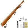 Generic Corrimano in legno per scale - Corrimano per scale da parete per interni con kit staffe in acciaio inox - Supporto per ringhiera per scale - 1 m, 2 m, 300 cm, 4 m di lunghezza
