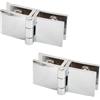 TopHomer 2 cerniere per porte in vetro a 180 gradi, senza foratura, per vetrinette da bagno, adatte per vetri da 5-8 mm