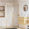 Festnight Parete per Doccia Walk-in Vetro Trasparente ESG, Porta Box Doccia, Parete Vasca Da Bagno, Parete Vasca, Parete Doccia per Vasca Da Bagno, 118x195 cm Oro