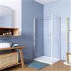 GENERIC 195cm Box Doccia Angolare Porta Battente con Parete Fissa Laterale 80x80cm in Vetro Temperato 6 mm Anticalcare Barra Stabilizzatrice da 90 cm