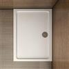 AICAit Piatto Doccia Rettangolare In Marmo Minerale e Resina Mista Ultra Sottile Bianco Lucido Antiscivolo Antibatterico 120x90x3cm