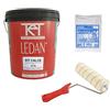 LEDAN Kit con telo, rullo e pittura traspirante anallergica antimuffa per interni LEDAN - confezione da 16 litri