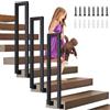 FUOIDYE Ringhiera per Scale Interne, Corrimano per Scale a Forma di U Ferro, Parapetto Scala Interna, Passamano per Scale Forma di U per Ville Ingresso Terrazza Corridoi (C-Nero, 90cm)