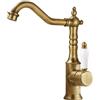 LAKKOAKOAA Rubinetto Cucina Rubinetto Lavello, Anticato Vintage Stile Girevole A 360 ° Monocomando Ottone Miscelatore Cucina Con Regolazione Caldo E Freddo, Rubinetto Lavello Cucina, Bronzo