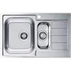 VBChome: Lavello da incasso con foro per rubinetto, 790 x 500 mm, per campeggio, cucina, struttura in raso, Alveus Line 70, lavandino in acciaio inox, campeggio, 1,5 lavandini, Argento