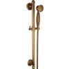 Tivezlor Asta doccia con doccia vintage, soffione doccia con tubo flessibile, soffione doccia ad alta pressione, asta doccia regolabile in ottone antico, kit doccia da bagno,A