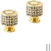 FEEIMOL 2 Pezzi Maniglie per Mobili in Cristallo Cucina Maniglie per Armadietti Pomelli con Strass di Cristallo Maniglie per Cassetti Pomelli di Portata Foro Singolo