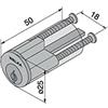 Welka 603.00.00 Cilindro Fisso, Diametro 25 mm
