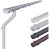 INEFA Set grondaia NW100 100mm PVC semicircolare - gronda 4m Grigio per 1 falda - scarico acque piovane per casetta carport