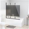 Homgoday Box doccia pieghevole Homgoday 3 pannelli 130 x 130 cm ESG Nero