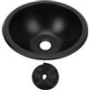 Klanata Lavello Sottotop in Acciaio Inox 304, 22,9 x 10,2 cm - Lavabo Rotondo con Scarico da 40 mm per Camper, Barca e Roulotte