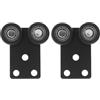 PENIKOKO Ruote Scorrevoli Set 2 Pezzi per Ante Armadio in Metallo Nero Facile Installazione Fai-da-te, per Porte Scorrevoli in Camera e Armadi Casa