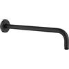 Inbagno Braccio tondo per soffione doccia 40 cm in acciaio nero opaco con installazione a parete