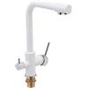 GramStudio Rubinetto da cucina, 3 vie, rotazione a 360°, rubinetto da cucina, con 3 tubi, colore: bianco