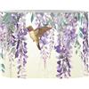 FANCOSAN Paralume a forma di colibrì con fiori di glicine, copertura per paralume a tamburo per soggiorno, camera da letto, studio, dormitorio, scrivania, tavolo, comodino, decorazione per la casa