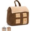 Virsus Fermaporta CASA da pavimento 9862, accessorio decorativo, fermaporte in poliestere peso 1,2 kg con imbottitura pesante, per porte e finestre (Marrone con dettagli Rosa)