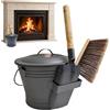 Generico Secchio Per Cenere Con Coperchio - Secchio In Metallo Da 5L Con E Spazzola, Set Per, Braciere O Giardino, Uso Interno Ed Esterno.