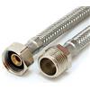 H2O-Flex Tubo flessibile 1/2ÜM x 1/2AG, Tubo corazzato DN8 per Sanitario con Approvazione di acqua potabile - 2,00m / 2.000mm