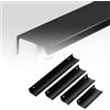 Generic Set Di 5 Maniglie Nascoste Per Armadio Maniglia Da Incasso Porta Manopole Cassetti In Lega Di Alluminio Nera Per Bagno Cucina Ufficio(12cm)