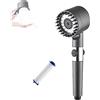 Chagoo German Multifunctional Massage Shower, Handheld Shower Head with Filter, Multifunctional One-Button Adjustment Shower Head, 3 Modes High Pressure Shower Head (A)