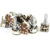 Aexit 10 pezzi tipo B 5K ohm B5K albero zigrinato regolazione superiore doppio cono lineare Rotary pot cono potenziometro a film di carbonio ID: 312352