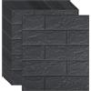 Ray-Velocity Carta da Parati Mattoni 3D, Pannelli Decorativi 3D per Parete, DIY Carta da Parati Autoadesiva Impermeabile Adesivi Murali per Cucina Ufficio TV Sfondo (24 Pezzi, Nero)