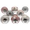 Mango Tree Set di 8 pomelli decorativi per credenze, colore rosa, grigio e bianco con pois, a pois e strisce, in ceramica, per porte e cassetti, stile vintage