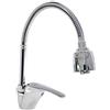 LED LEDS RUBINETTO MISCELATORE CASA CUCINA ORIENTABILE DOPPIO GETTO DOCCETTA ACCIAIO INOX