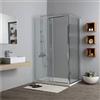 Kiamami Valentina | Box Doccia Rettangolare 110x70 Cm Salvaspazio con Porta Scorrevole e Lato Fisso, Vetro Temperato Trasparente 6 mm, Profilo Cromato, Apertura Reversibile, Collezione New Giada