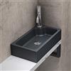 doporro Lavabo da Appoggio, Lavandino Bagno 46x26x11 cm, Lavabo da Minerale fuso Colossum101, Antracite opaco