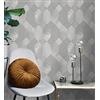 GAULAN 681284 - Carta da parati lavabile geometrico pannello esagonale con foglie tropicali per pareti soggiorno camera da letto corridoio sala da pranzo - Rotolo di 10 m x 0,53 m