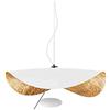 AHQX LED Oro Lampada A Sospensione Lamina Cappello Appeso Luci Pendenti Moderna Personalità Light Board Altezza Lampadari Ciondolo Regolabile in Sala Lampada Letto Soggiorno Studio Lampadario Camera,60cm