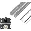 Generic Kit binario per porta scorrevole, 3 guide in alluminio, per ante in vetro, 240 cm