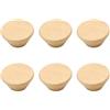 HDJNal Set di 6 Pomelli in Legno per Armadietti da 40 mm - Maniglie Rotonde Naturali Con Viti per Cassetti, Armadi, Mobili, Cucina