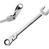 TANIASHOP Chiave Combinata a Cricchetto 24mm con Testa Snodabile Chiave a Cricchetto a Snodo CR-V Testa Pieghevole Regolabile 180° 72 Denti (24mm)