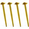 Generic Gambe Per Tavolo Da Pranzo Gambe Per Mobili Da Scrivania 4 Pezzi Gambe Per Scrivania Cono Inclinati Per Tavolini Da Caffè Panca Sedia Cassettiera(Oro,35cm)