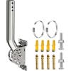 PRUBOVI per antenna con perno rinforzato - Asta a J in acciaio inox solido antiruggine (3,5 cm x 30 cm), compatibile con installazioni a parete, grondaia o tetto, adatto per punti di accesso esterni