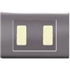 Electron PLACCHE IN TECNOPOLIMERO, COMPATIBILE CON BTICINO MAGIC, 2 MODULI/POSTI DISTANZIATI, COLORE ALLUMINIO NOTTE, ALTA QUALITA', SQUADRATE, RETTANGOLARI, DESIGN CLASSICO, PER INTERRUTTORI/PRESE