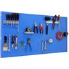 Simon Rack SimonRack Pannello Portautensili in Metallo, Pannelli per attrezzi, Include 14 Ganci e 3 Mensole, 1200x400 mm, Blu - Simonwork