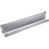 youngschwinnDESIGN 1 paio di spondina cassetto, guida per cassetto, guida estrazione per cassetto, guida a estrazione totale, metallo argento, portata 25 kg, con autorientro, lunghezza complessiva 500, montaggio a sormonto