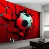 Generic Carta da parati 3D con motivo calcio rotto, carta da parati rossa, in tessuto non tessuto, decorazione per camera da letto e soggiorno, 200 x 140 cm, sfondo decorativo per la stanza dei bambini (non