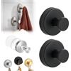 Moonboat Luxe Hold No-Drill Hooks, 2024 nuovi ganci a ventosa impermeabili in acciaio inox, ganci a ventosa per doccia, bagno, asciugamani appesi, montaggio su porte doccia in vetro, specchi (nero, 2