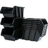 Kistenberg Set di 36 scatole impilabili, per officina, colore nero, 115 mm x 80 mm x 60 mm