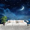 Generic Adesivo Murale Bambini Cameretta Carta da Parati 250x175 cm Cielo Stellato Vista Notturna Luna 3D Muro Decor Autoadesivo Photo Carta da Parati Blu Scuro Fotomurali casa Adesivi Bimbo Bimba
